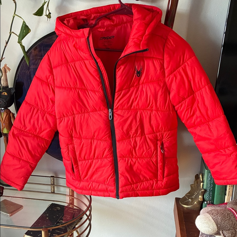 Spyder Kids Vibrant Red Puffer Jacket
